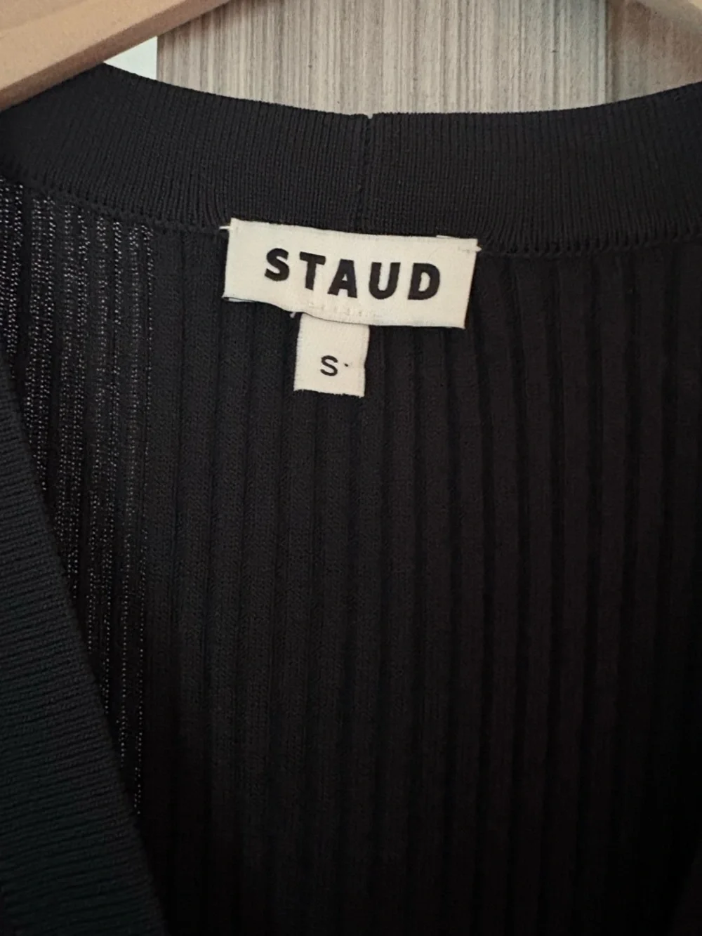 STAUD Shoko Sweater Maxi Dress Black Ribbed Button-Front Size Small Retails $225 - Picture 9 of 13